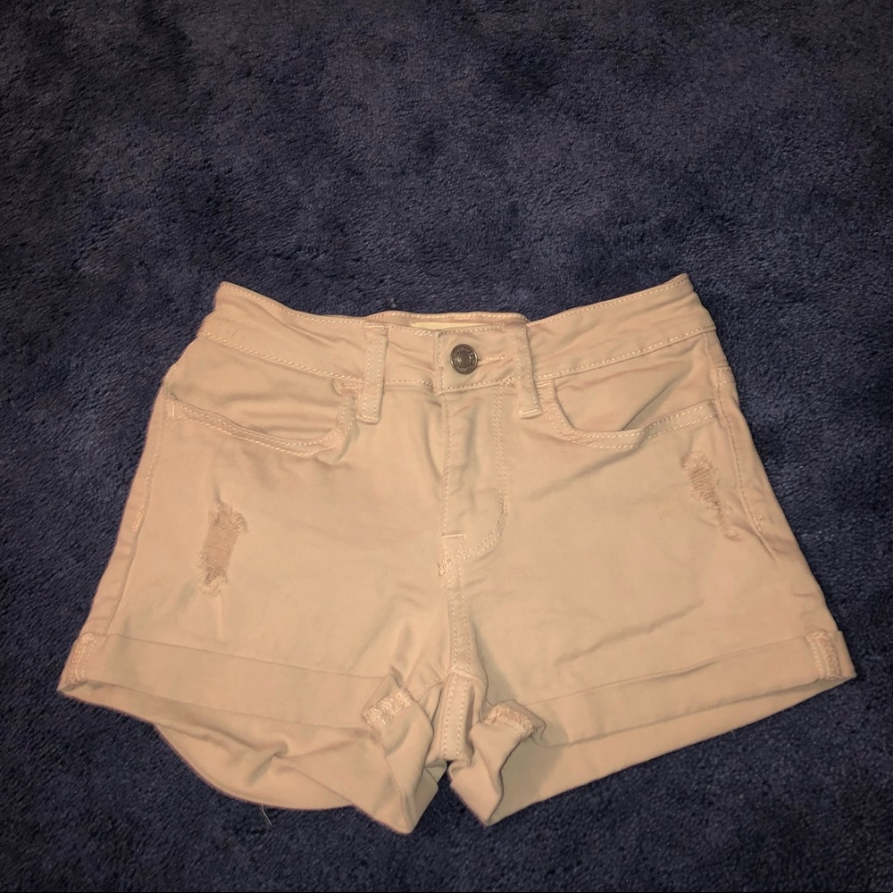 Pale pink jean shorts